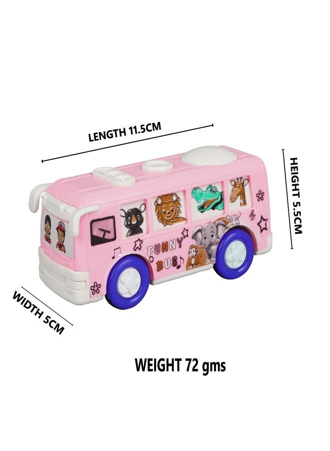 Asian Friction Powerd Plastic Toy Bus with Attractive Funny Cartoon Animals Print for Childrens Boys and Girls Kids Bus Toys for 2 to 5 Year Premium Gifting Toy(Multicolour) (Pack of 1) - Image 3